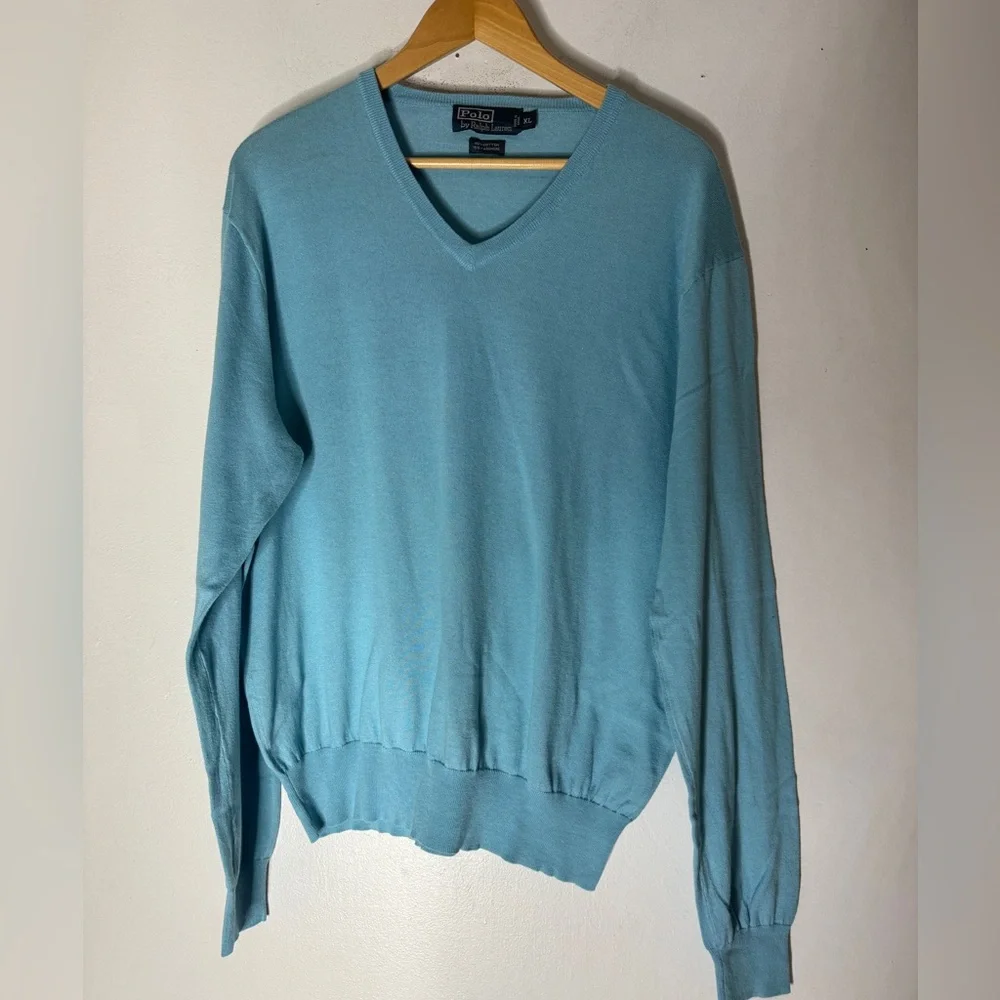 Polo Ralph Lauren XL Cotton Cashmere Blend V Neck Sweater